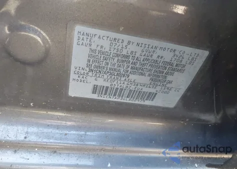 2016 Nissan Versa 1.6 S/1.6 S+/1.6 Sl/1.6 Sv from USA, damaged, VIN 3N1CN7AP3GL802979